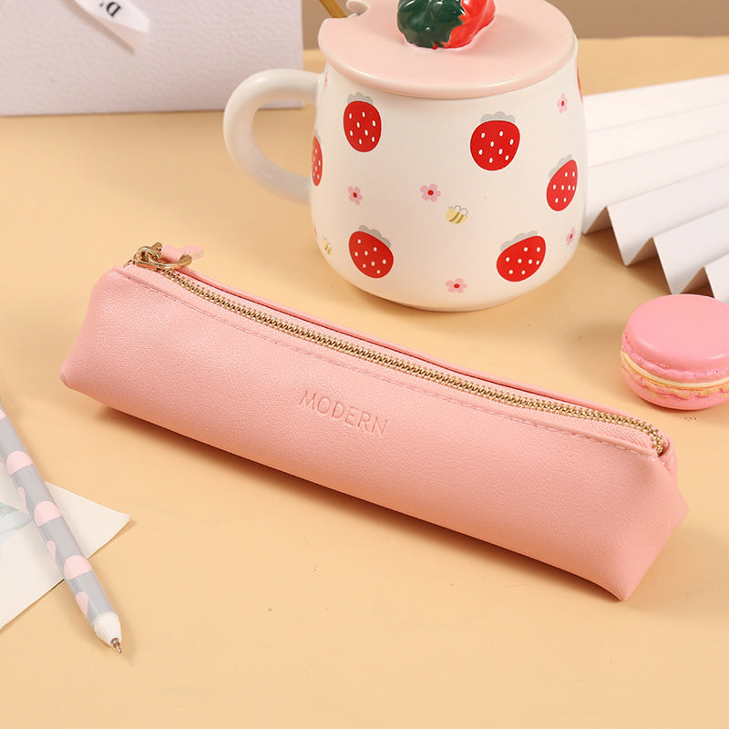 Wholesale Pu Solid Color Pencil Case